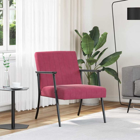 vidaXL Πολυθρόνα Κόκκινο 59 x 75 x 78 εκ Βελούδο