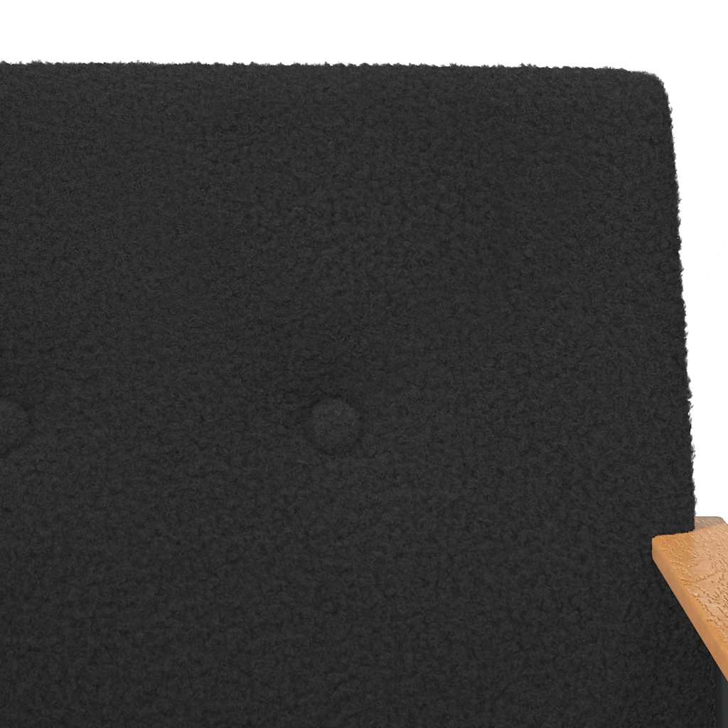 vidaXL Πολυθρόνα Μαύρο 59 x 75 x 78 εκ Κάλαθος ύφασμα με σγουρή υφή