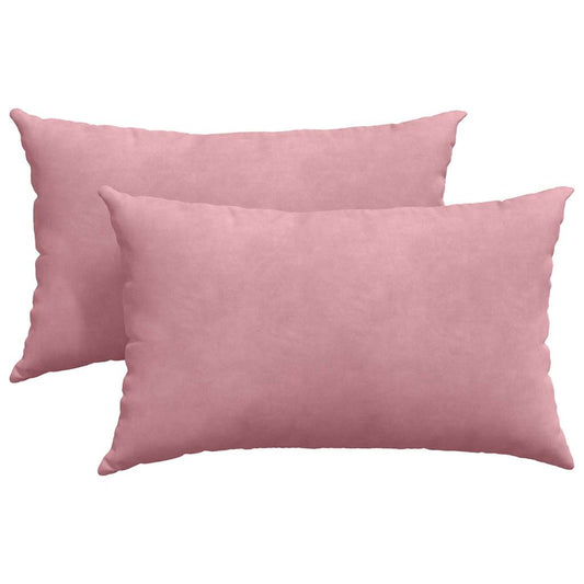 vidaXL Μαξιλάρι Καναπέ 2 pcs Ροζ 50 x 30 cm Υφασμάτινο Κορντουρά