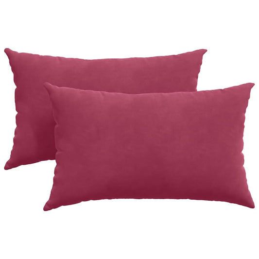 vidaXL Μαξιλάρι Καναπέ 2 pcs Μπορντό 50 x 30 cm Υφασμάτινο Κορντουρά