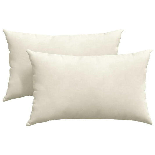 vidaXL Μαξιλάρι Καναπέ 2 pcs Κρεμ 50 x 30 cm Υφασμάτινο Κορντουρά