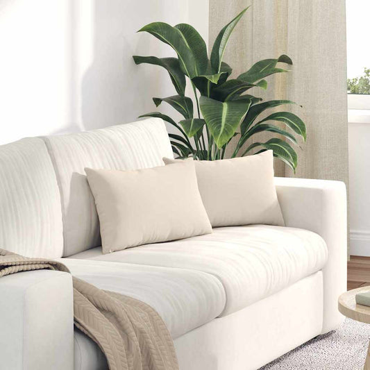 vidaXL Μαξιλάρι Καναπέ 2 pcs Μπεζ 50 x 30 cm ύφασμα