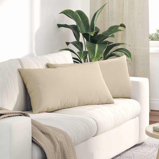 vidaXL Μαξιλάρι Καναπέ 2 pcs Κρεμ 80 x 40 cm ύφασμα