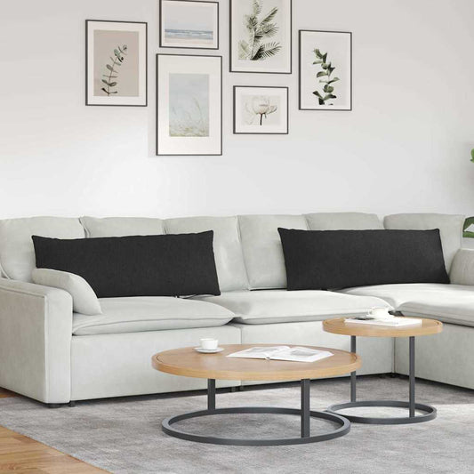 vidaXL Μαξιλάρι Καναπέ 2 pcs Μαύρο 120 x 40 cm ύφασμα