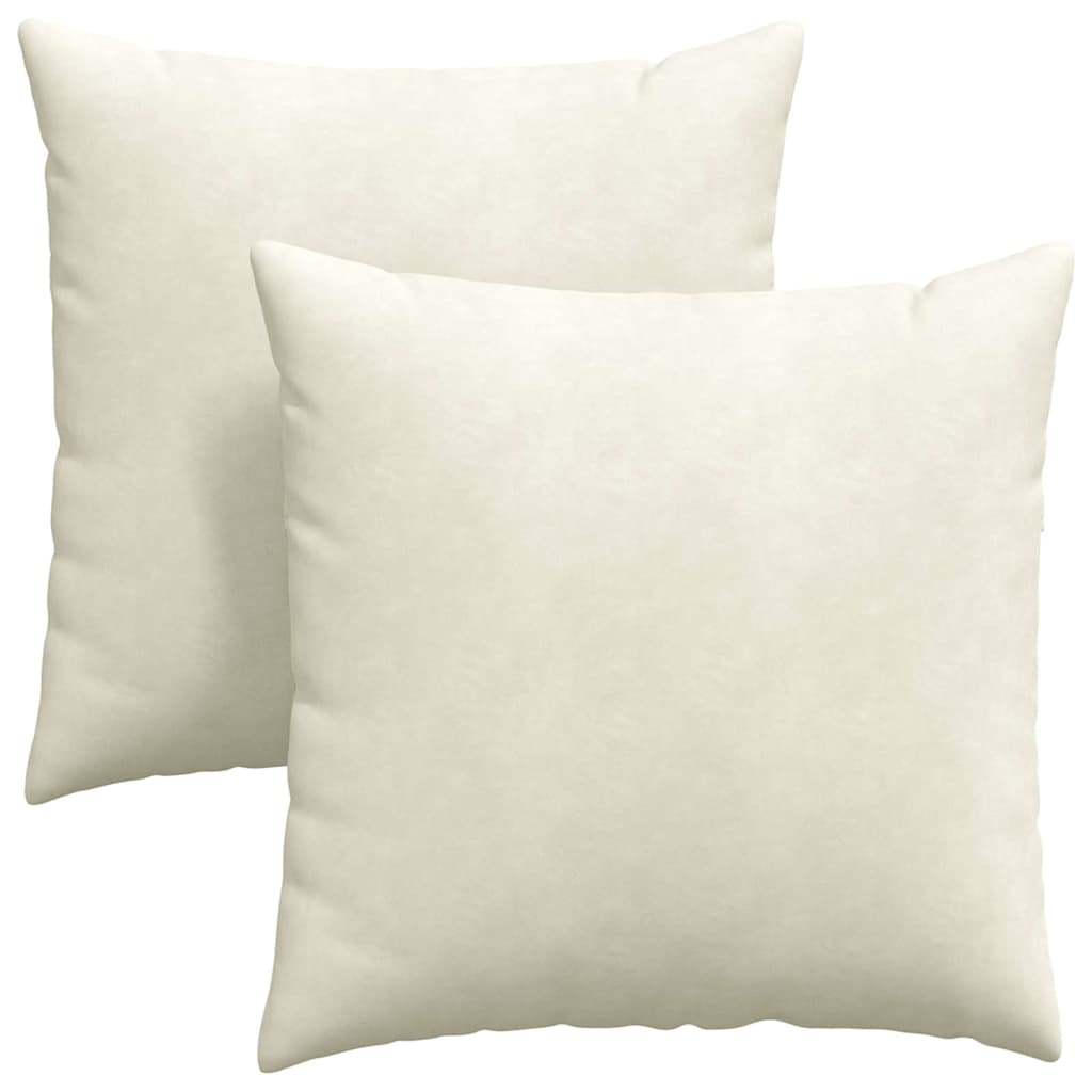 vidaXL Μαξιλάρι Καναπέ 2 pcs Κρεμ 60 x 60 cm Υφασμάτινο Κορντουρά