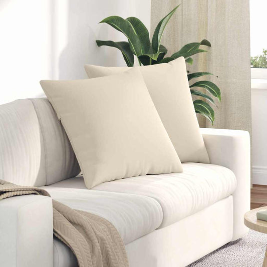 vidaXL Μαξιλάρι Καναπέ 2 pcs Μπεζ 80 x 80 cm ύφασμα