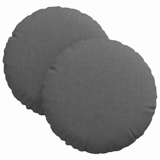 vidaXL Μαξιλάρια καθισμάτων 2 pcs Σκούρο Γκρι Ø30 x 13 εκ ύφασμα