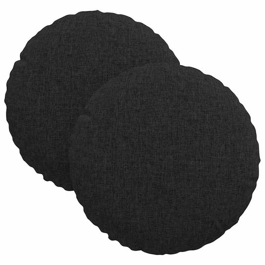 vidaXL Μαξιλάρια καθισμάτων 2 pcs Μαύρο Ø30 x 13 εκ ύφασμα