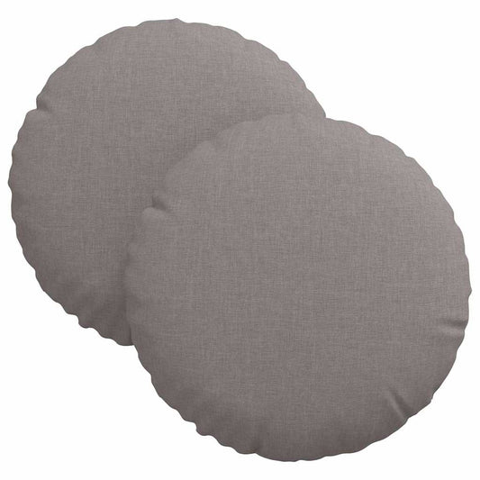 vidaXL Μαξιλάρια καθισμάτων 2 pcs Taupe Ø30 x 13 εκ ύφασμα
