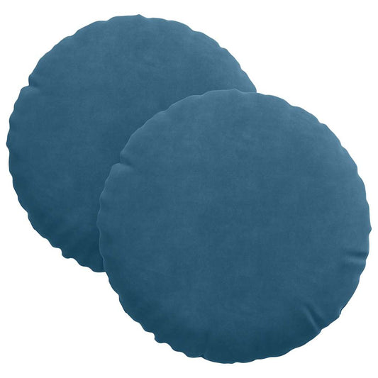 vidaXL Μαξιλάρια καθισμάτων 2 pcs Μπλε Ø 40 x 13 εκ. Βελούδο