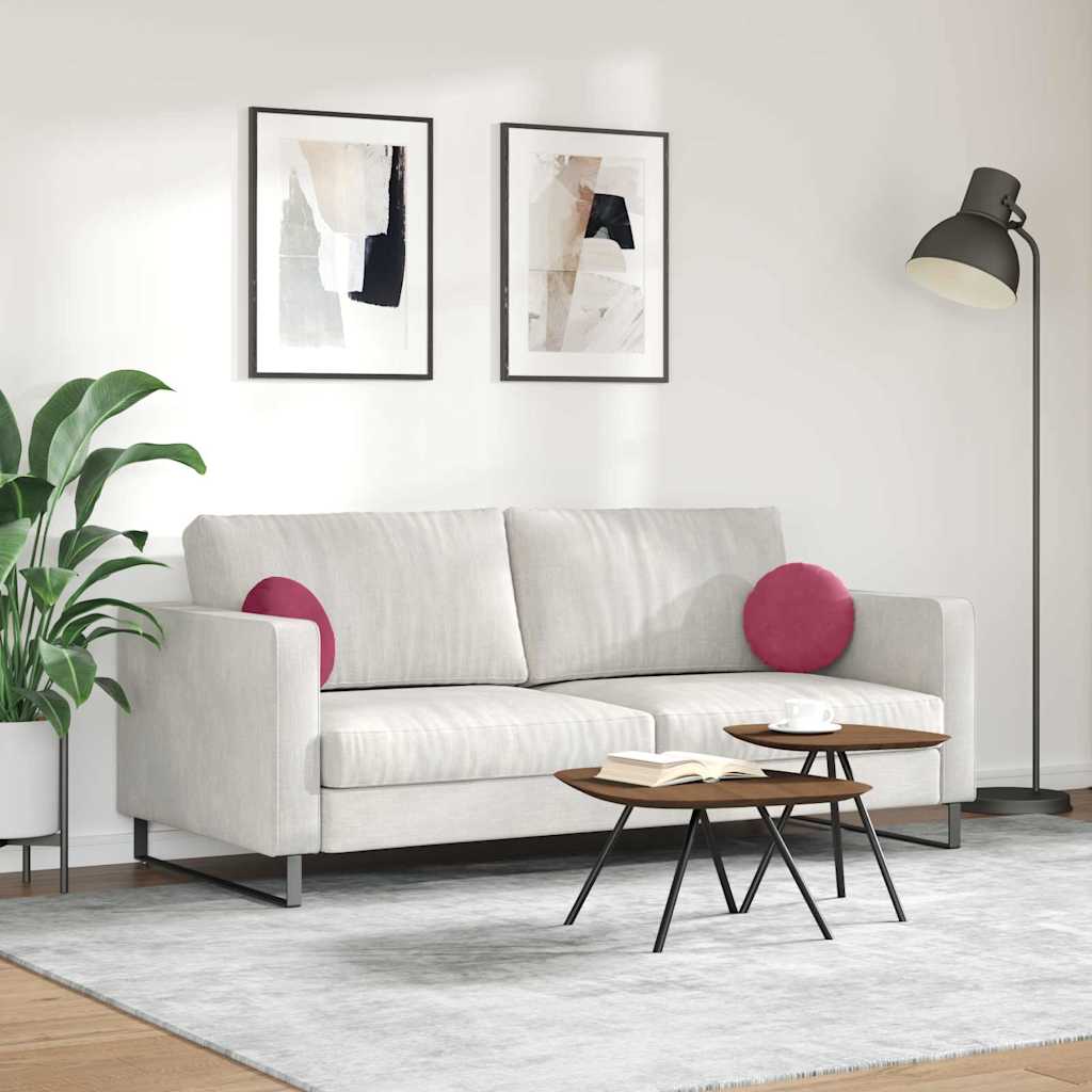 vidaXL Μαξιλάρια καθισμάτων 2 pcs Κόκκινο Ø 40 x 13 εκ. Βελούδο