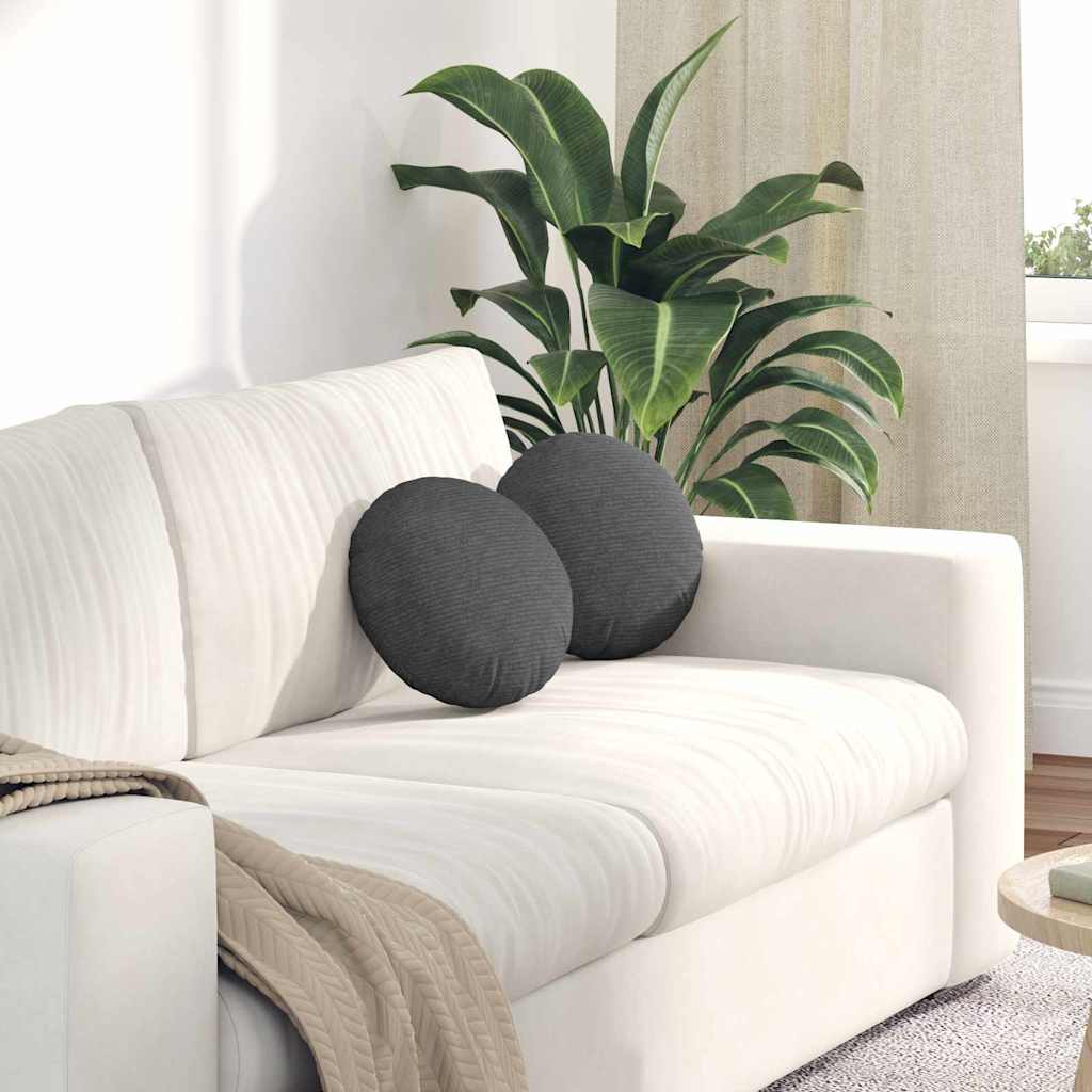vidaXL Μαξιλάρια καθισμάτων 2 pcs Σκούρο Γκρι Ø 30 cm