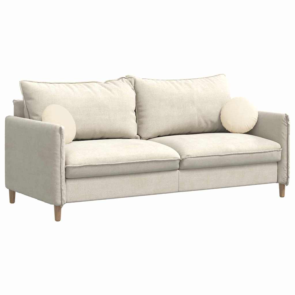 vidaXL Μαξιλάρια καθισμάτων 2 pcs Κρεμ Ø 30 cm Υφασμάτινο Κορντουρά