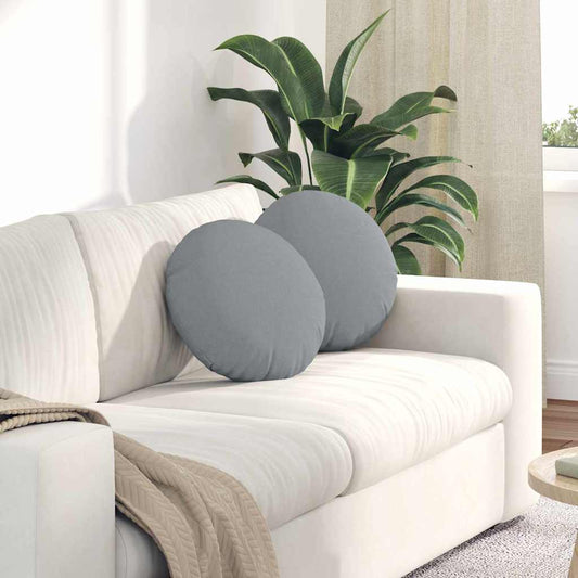 vidaXL Μαξιλάρια καθισμάτων 2 pcs Ανοιχτό γκρι Ø40 x 13 εκ ύφασμα