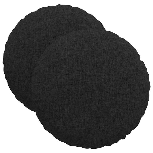 vidaXL Μαξιλάρια καθισμάτων 2 pcs Μαύρο Ø40 x 13 εκ ύφασμα