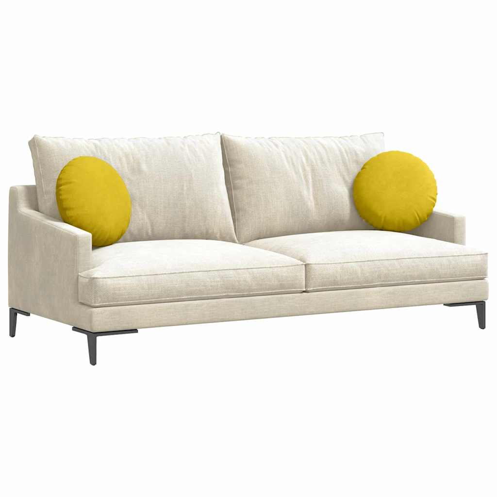 vidaXL Μαξιλάρια καθισμάτων 2 pcs Κίτρινο Ø 40 x 13 εκ. Βελούδο