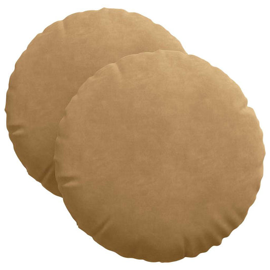 vidaXL Μαξιλάρια καθισμάτων 2 pcs Καφέ Ø 40 x 13 εκ. Βελούδο