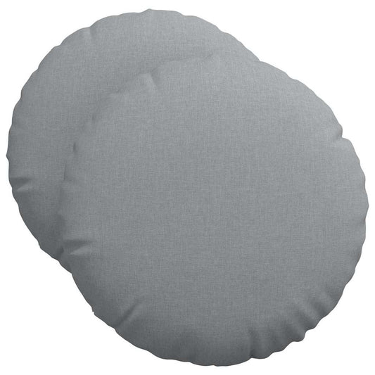 vidaXL Μαξιλάρια καθισμάτων 2 pcs Ανοιχτό γκρι Ø50 x 19 εκ ύφασμα