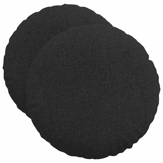 vidaXL Μαξιλάρια καθισμάτων 2 pcs Μαύρο Ø50 x 19 εκ ύφασμα