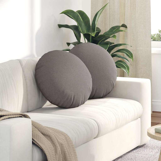 vidaXL Μαξιλάρια καθισμάτων 2 pcs Taupe Ø50 x 19 εκ ύφασμα