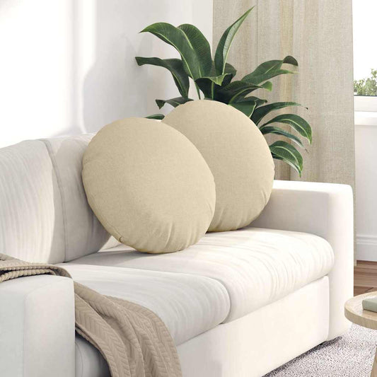 vidaXL Μαξιλάρια καθισμάτων 2 pcs Κρεμ Ø50 x 19 εκ ύφασμα