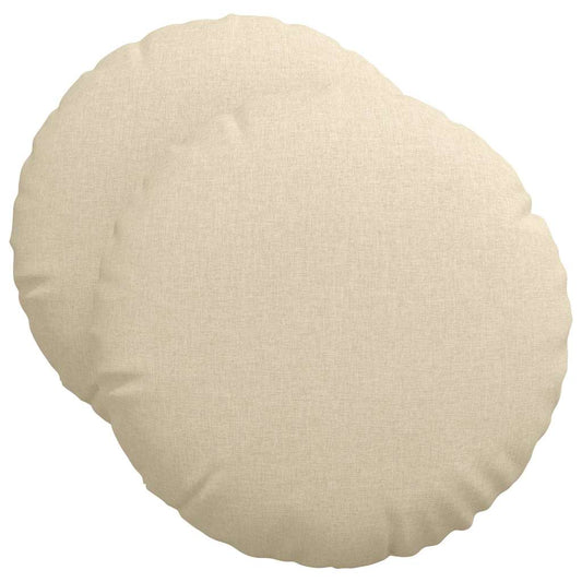vidaXL Μαξιλάρια καθισμάτων 2 pcs Κρεμ Ø50 x 19 εκ ύφασμα