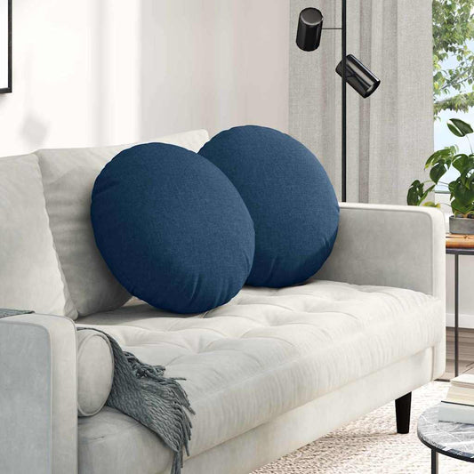 vidaXL Μαξιλάρια καθισμάτων 2 pcs Μπλε Ø50 x 19 εκ ύφασμα