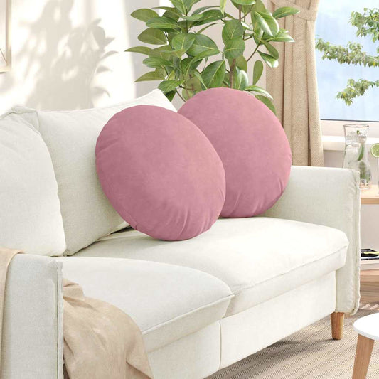 vidaXL Μαξιλάρια καθισμάτων 2 pcs Ροζ Ø 40 x 13 εκ. Βελούδο