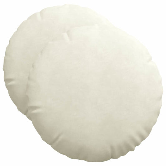 vidaXL Μαξιλάρια καθισμάτων 2 pcs Κρεμ Ø 40 x 13 εκ. Βελούδο