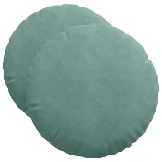 vidaXL Μαξιλάρια καθισμάτων 2 pcs Θαλασσί Ø 40 x 13 εκ. Βελούδο