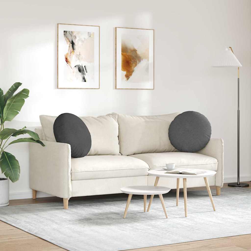 vidaXL Μαξιλάρια καθισμάτων 2 pcs Σκούρο Γκρι Ø 50 cm