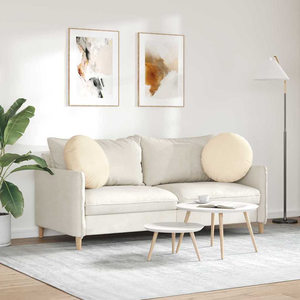 vidaXL Μαξιλάρια καθισμάτων 2 pcs Κρεμ Ø 50 cm Υφασμάτινο Κορντουρά