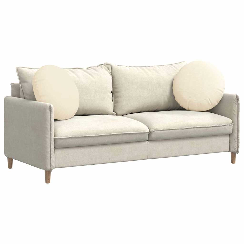 vidaXL Μαξιλάρια καθισμάτων 2 pcs Κρεμ Ø 50 cm Υφασμάτινο Κορντουρά