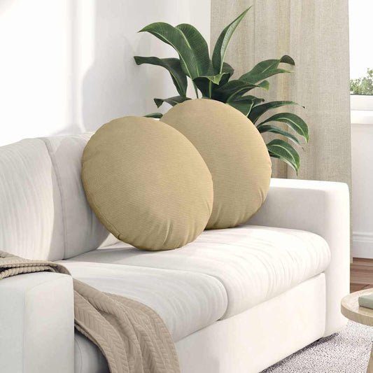 vidaXL Μαξιλάρια καθισμάτων 2 pcs Γκρι Πράσινο Ø 50 cm