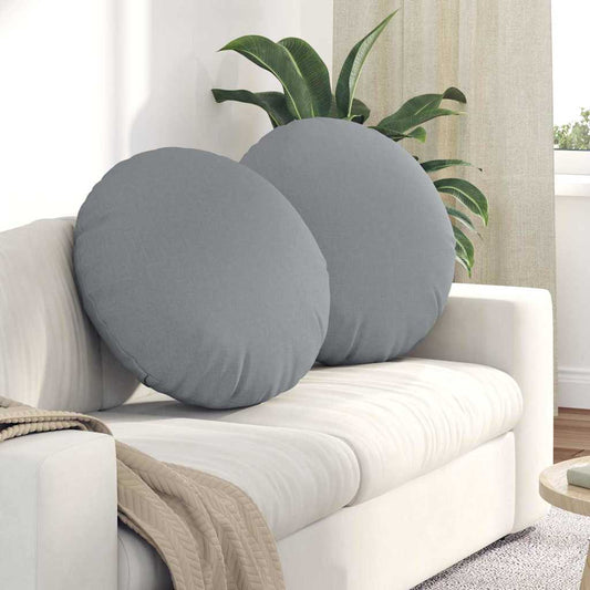 vidaXL Μαξιλάρια καθισμάτων 2 pcs Ανοιχτό γκρι Ø60 x 21 εκ ύφασμα