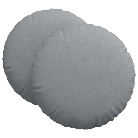 vidaXL Μαξιλάρια καθισμάτων 2 pcs Ανοιχτό γκρι Ø60 x 21 εκ ύφασμα