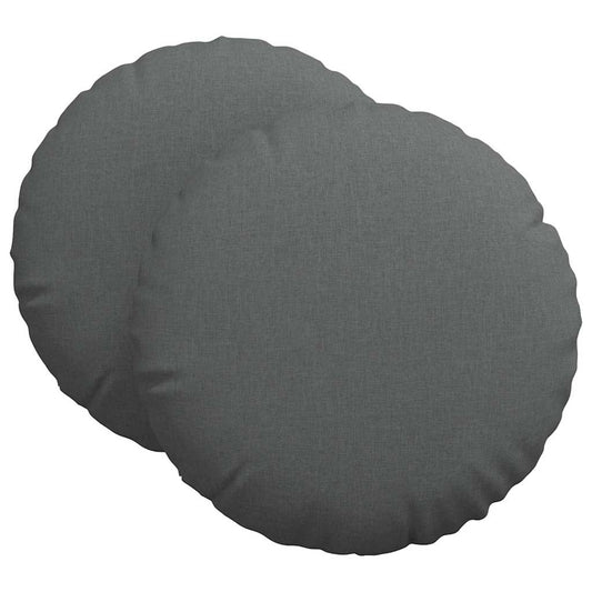 vidaXL Μαξιλάρια καθισμάτων 2 pcs Σκούρο Γκρι Ø60 x 21 εκ ύφασμα