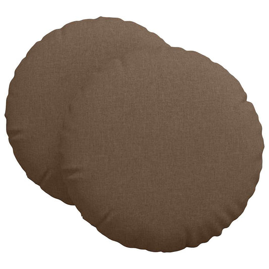 vidaXL Μαξιλάρια καθισμάτων 2 pcs Καφέ Ø60 x 21 εκ ύφασμα