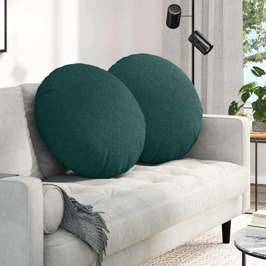 vidaXL Μαξιλάρια καθισμάτων 2 pcs Σκούρο Πράσινο Ø60 x 21 εκ ύφασμα