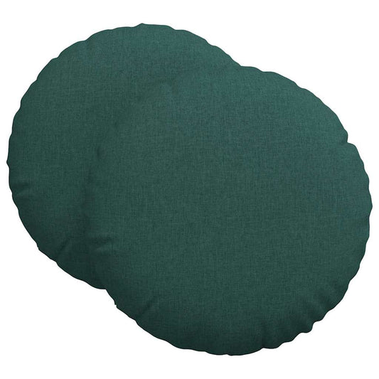 vidaXL Μαξιλάρια καθισμάτων 2 pcs Σκούρο Πράσινο Ø60 x 21 εκ ύφασμα