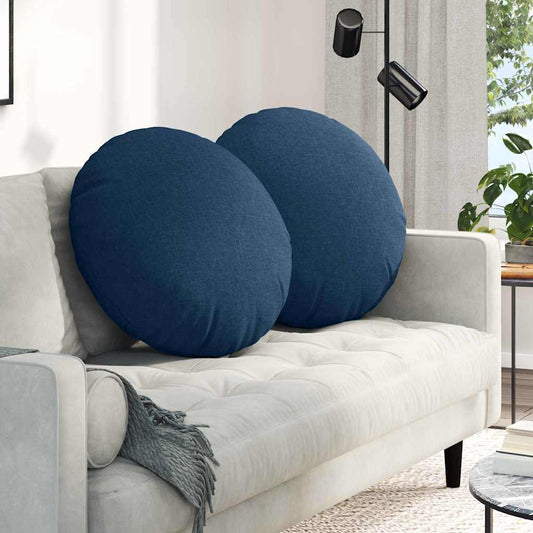 vidaXL Μαξιλάρια καθισμάτων 2 pcs Μπλε Ø60 x 21 εκ ύφασμα
