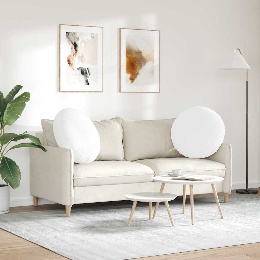 vidaXL Μαξιλάρια καθισμάτων 2 pcs Λευκό Ø60 x 21 εκ ύφασμα