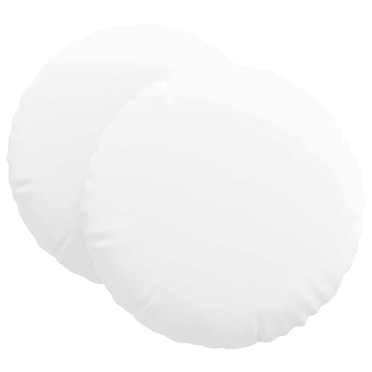 vidaXL Μαξιλάρια καθισμάτων 2 pcs Λευκό Ø60 x 21 εκ ύφασμα