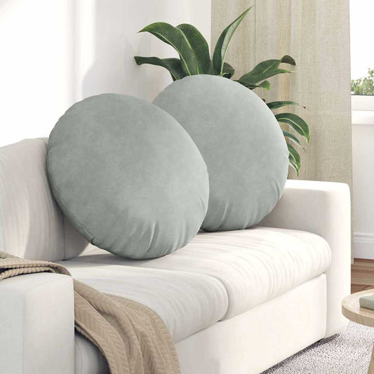 vidaXL Μαξιλάρια καθισμάτων 2 pcs Ανοιχτό γκρι Ø 40 x 13 εκ. Βελούδο