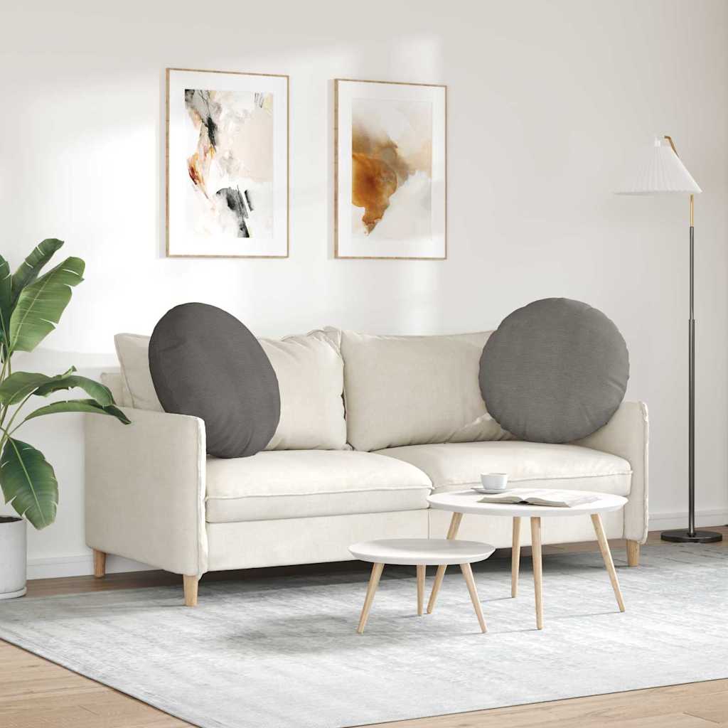 vidaXL Μαξιλάρια καθισμάτων 2 pcs Ανοιχτό γκρι Ø 60 cm