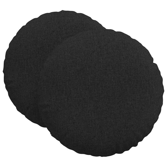 vidaXL Μαξιλάρια καθισμάτων 2 pcs Μαύρο Ø80 x 29 εκ ύφασμα