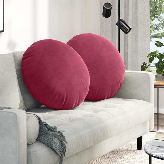 vidaXL Μαξιλάρια καθισμάτων 2 pcs Κόκκινο Ø80 x 29 εκ Βελούδο