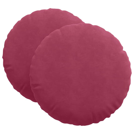 vidaXL Μαξιλάρια καθισμάτων 2 pcs Κόκκινο Ø80 x 29 εκ Βελούδο