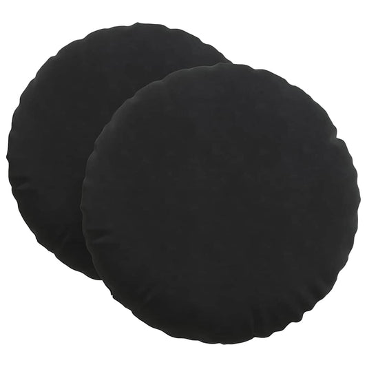 vidaXL Μαξιλάρια καθισμάτων 2 pcs Μαύρο Ø80 x 29 εκ Βελούδο