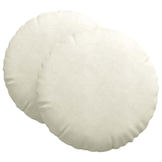 vidaXL Μαξιλάρια καθισμάτων 2 pcs Κρεμ Ø80 x 29 εκ Βελούδο